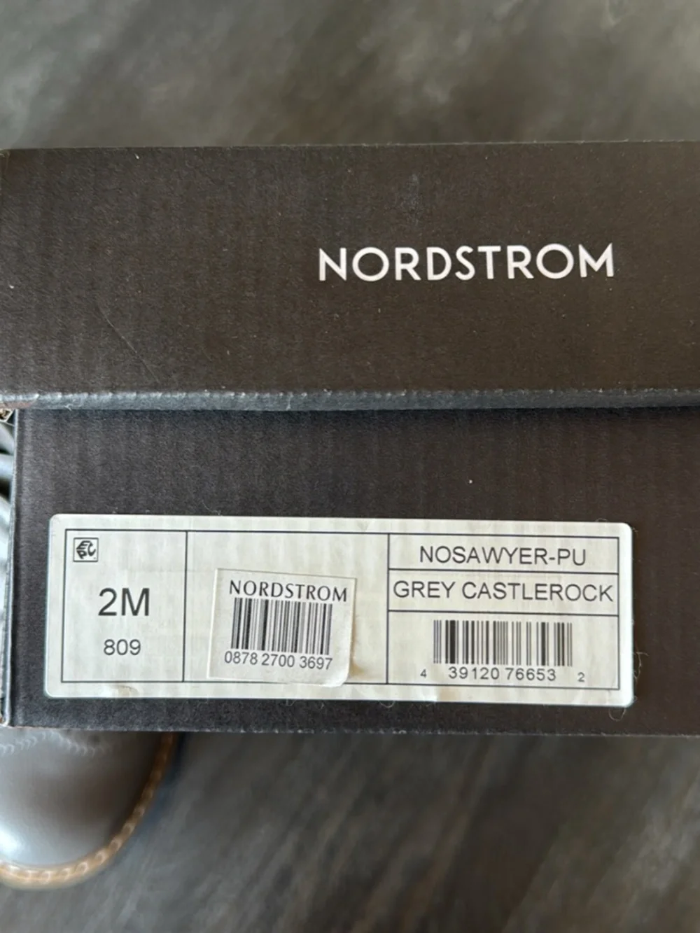 Nordstrom Brand Boys Grey Oxford Dress Shoe Size 2